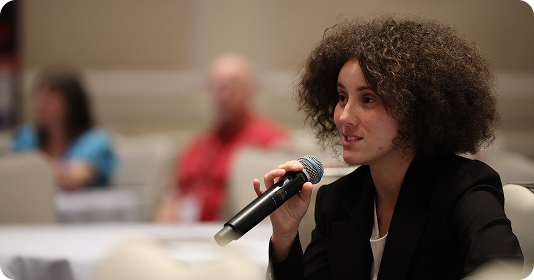 Attendee participating in the conference program