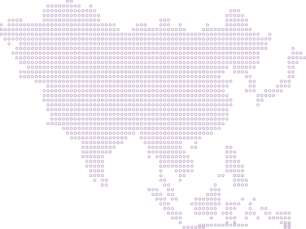 Dotted map illustration of the Asia-Pacific region
