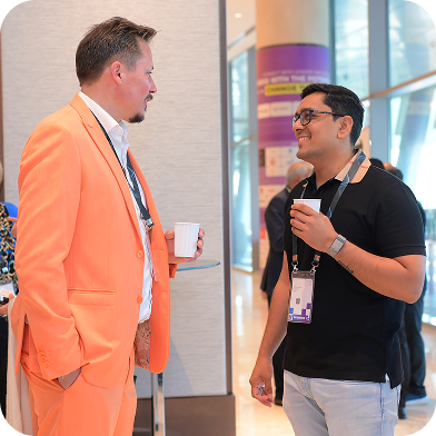 Executives networking and collaborating